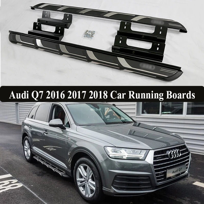 JIOYNG For Audi Q7 2016 2017 2018 Car Running Boards Auto Side Step Bar