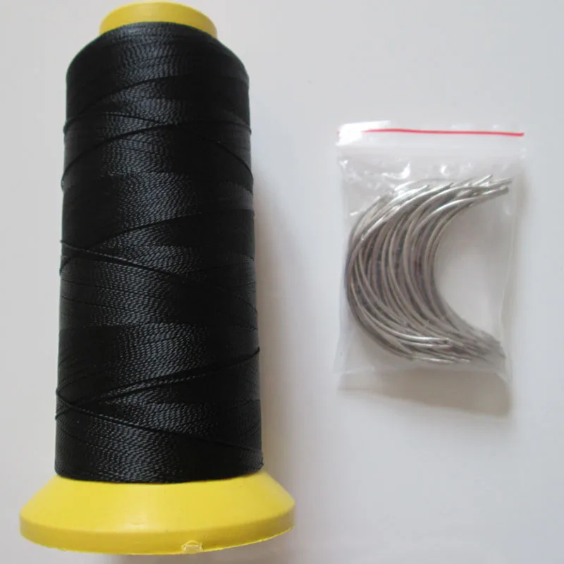 

1 Roll High Intensity Polyamide Nylon Thread 50 Units C Type Curved Needles 5 colors weave thread and needles