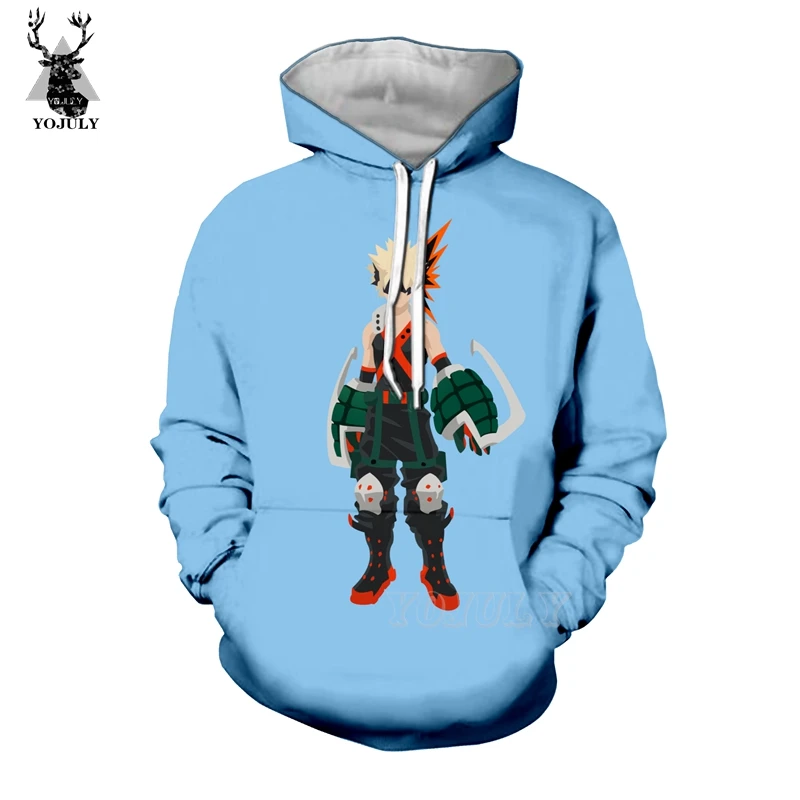 YOJULY/футболка унисекс с 3D принтом аниме My Hero academic Bakugou Katsuki Повседневная