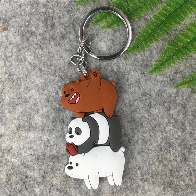 Cartoon We Bare Bears Keychain Grizzly Ice Bear Panda PVC Pendant