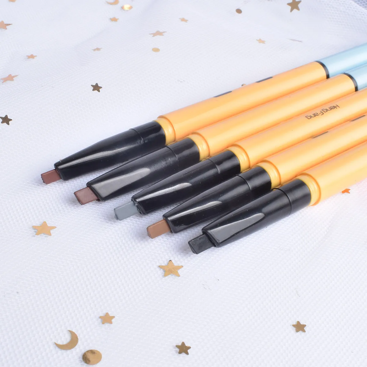5 цветов, стойкий водостойкий автоматический карандаш для бровей, мягкий и гладкий модный карандаш для глаз, 0,14 г, макияж, бренд HengFang# H6533