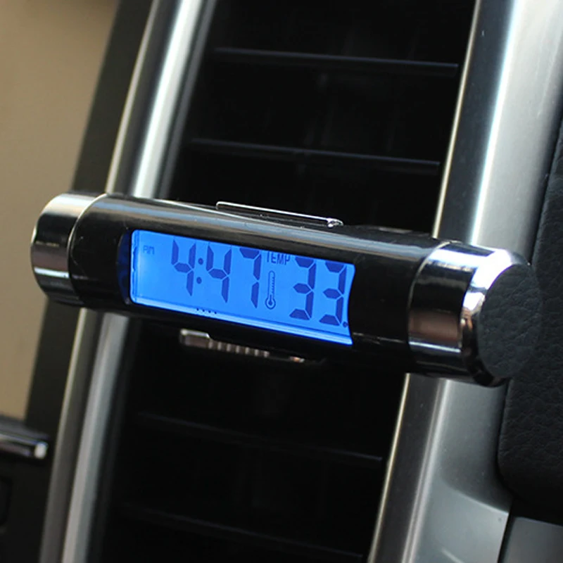 

2in1 Car Digital LCD Clock & Temperature Blue Backlight For Volkswagen POLO Golf 5 6 7 Passat B5 B6 B7 Bora MK5 MK6 Tiguan