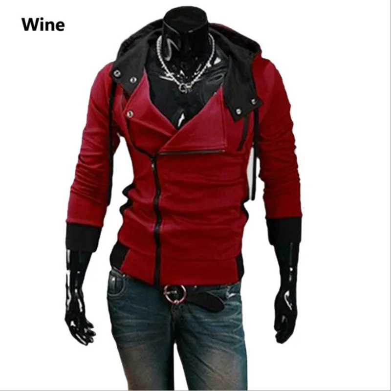 

2019 Autumn Coat Oblique Zipper Hoodies Mens Coats And Jackets Sportwear Fitness Tracksuit Fleece Jacket Male Hoody Sweatshirt