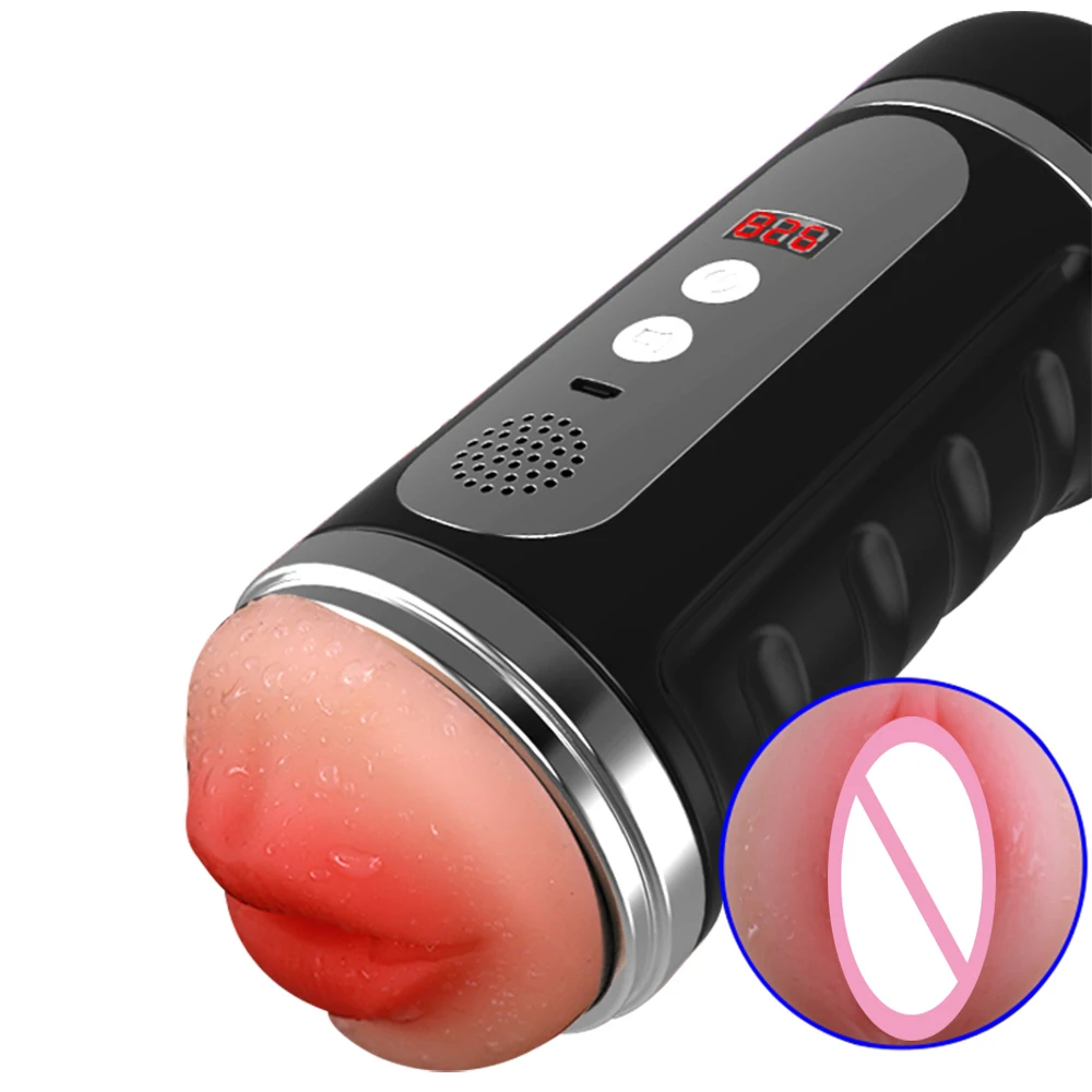  MQFORU Deep Throat Oral Sex Machine Vibrator Men Double Channel Male Masturbation Cup Artificial Va