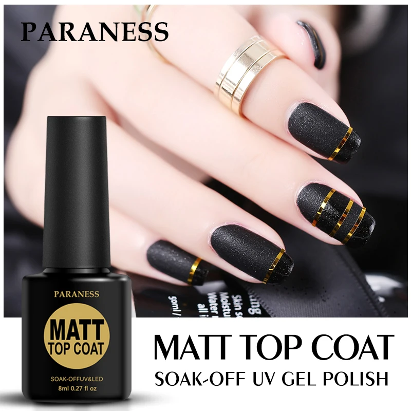 Paraness professional Matte Top coat LED UV Nails Gel Lacquer 8ml Matt