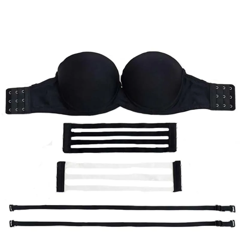 Invisible Thick Cup Women Push Up Bra 1/2 Cup Gather Support Chest