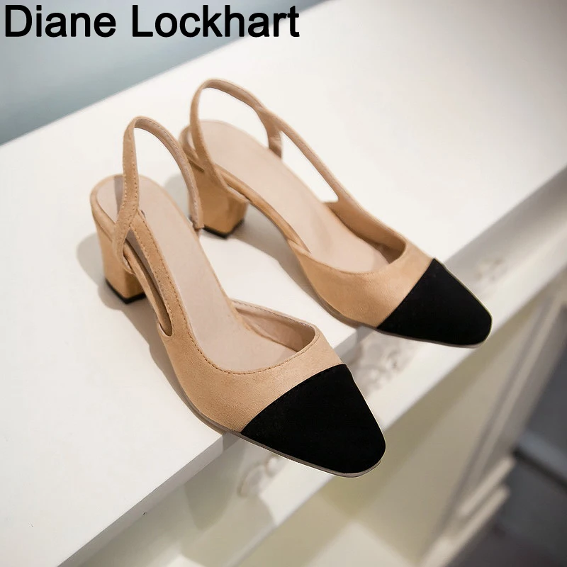 US $27.43 Womens Summer Brand Shoes High Sandals 2019 Back Strap Womens Office Shoes Shallow High Heel Pumps Size 3346 Zapatillas Mujer