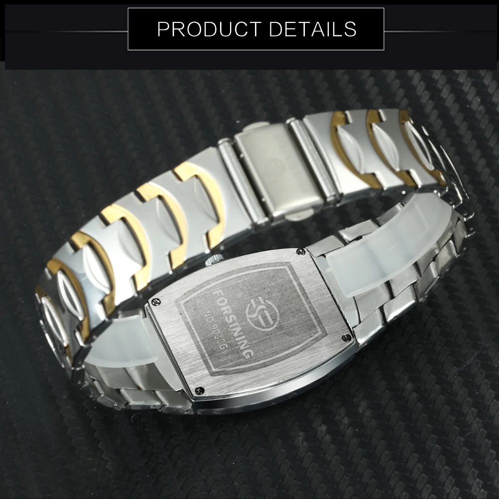 FORSINING Топ бренд Роскошные Кварцевые часы для мужчин нержавеющая сталь Ремешок панк череп часы Шикарный Дизайн Дата дисплей пара наручные часы