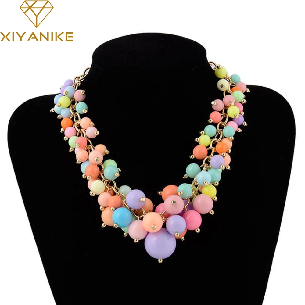 

Bohemian Bead Necklaces&Pendants Maxi collares collier Vintage colar Jewelry bijoux Statement Necklace for Women N693
