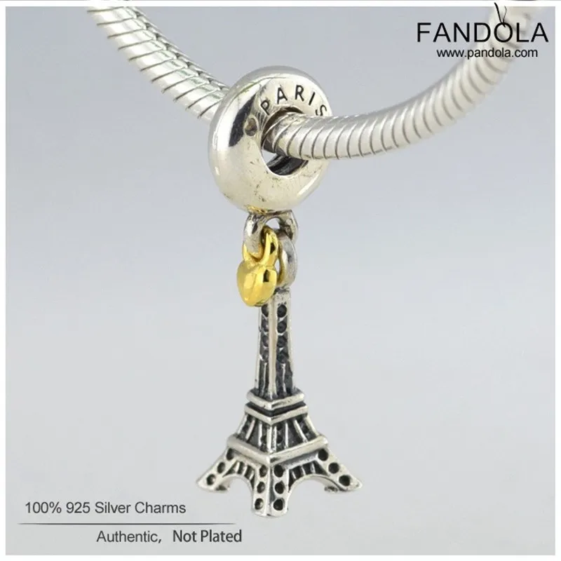 

Beads Genuine 925 Sterling Silver Fits Pandora Bracelets Eiffel Tower Pendant Charms Bead for Jewelry Making berloque pulseira