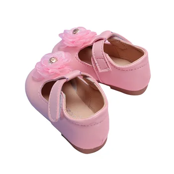 

Baby Girls Single Shoes Artificial PU First Walkers Low Tube Infant Little Princess Bow Soft Bottom Children Toddler Shoes 2019