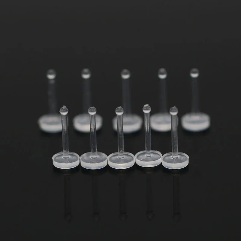 18G 20G Bio-plastic nose studs anti-allergic piercing nose ring clear white invisible solid white body piercing jewelry multiuse2