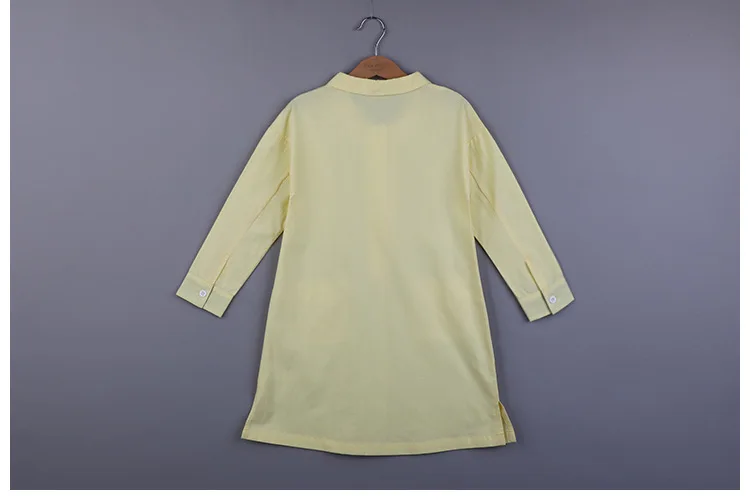 children school long shirts big girls dresses fall 2018 autumn cotton teen girls dress princess long sleeve tops yellow clothing (7)
