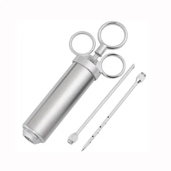 

Stainless Steel Meat Syringe Marinade Injector Food Flavor Seasoning BBQ Barbeque Injectors Kit Injection Needle Gun