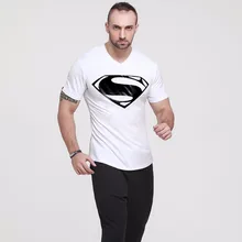 Men T-shirt Silm Fit Male shirt Cotton Fitness Short sleeve Suit Stylish Printed Bodybuilding Wear White Casual Solid Streetwear