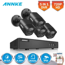 ANNKE 4CH 720P HD CCTV System 1080N DVR 720P 1500TVL IR Outdoor waterproof Security Cameras 720P Home Video Surveillance kit