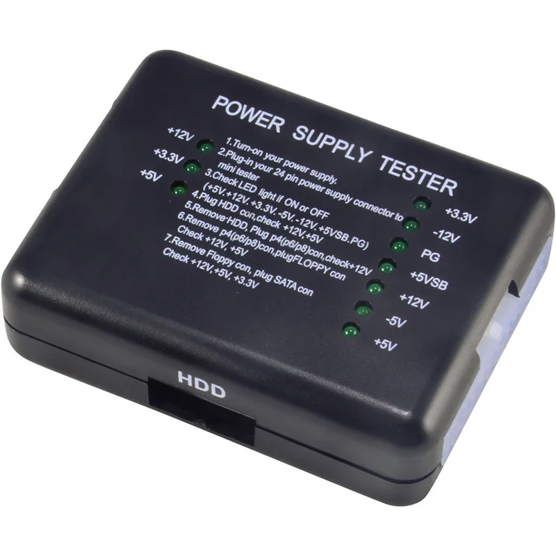 1 قطعة امدادات الطاقة atx اختبار مع 20/24 دبوس SATA موليكس HDD موصلات ل PSU PC امدادات الطاقة atx PSU تستر