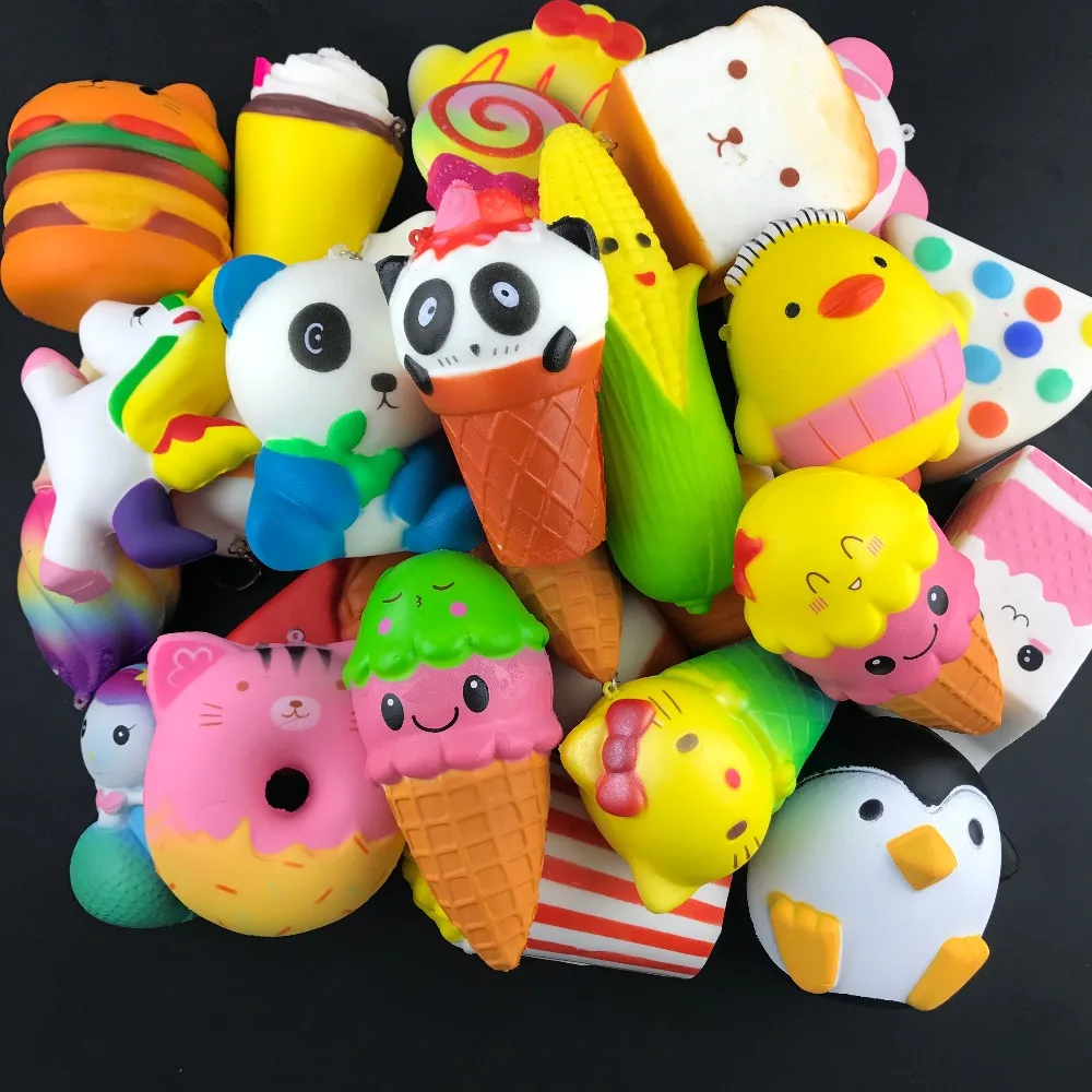 

100pcs/lot DHL squishies Candy Color Ice Cream Ball Squishy Toy Cake Bread Gag Joke Toys Slow Rising Squeeze Anti-stress toys