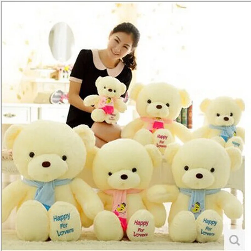 Free Shipping 2018 Hot Sale 30cm Couple Teddy Bear Scarf Bear Plush