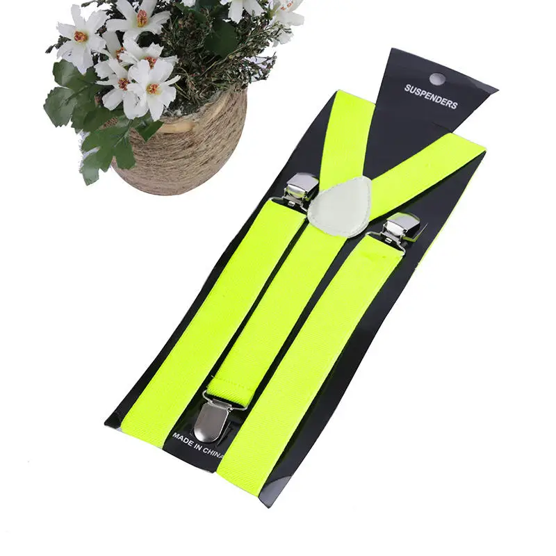 Fluorescent Yellow Новинка, 17 цветов, модные женские милые эластичные регулируемые подтяжки, аксессуары для одежды - Цвет: Fluorescent Yellow