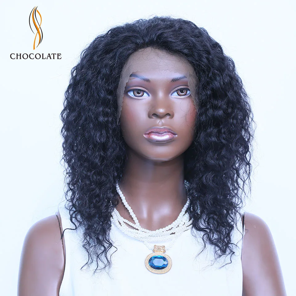 

CHOCOLATE Jerry Curly Human Hair Wigs With Baby Hair Brazilian Remy Ear to Ear 13*4 Lace Frontal Wigs Pre-Plucked 150% Density