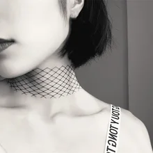 1 шт., новинка, Черное кружево, открытая Рыбная сеть, готический тату-чокер, бархатное ожерелье, Женские Ювелирные изделия, Женские Ювелирные изделия