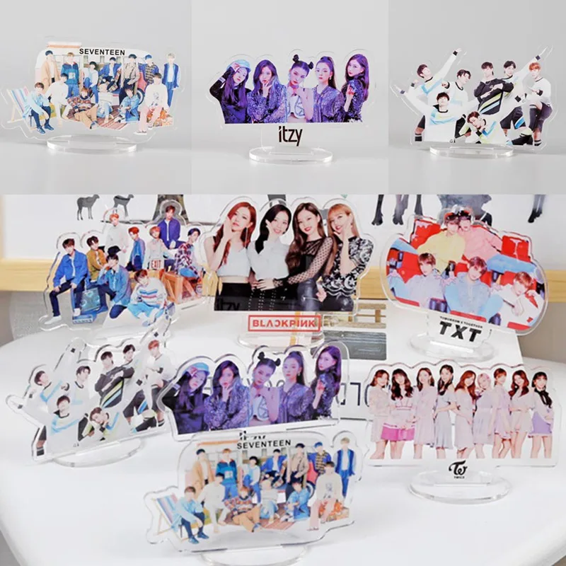 

TXT STRAY KIDS BLACKPINK TWICE GOT7 Acrylic Stand Action Figure Seventeen Standing Action Table Decor
