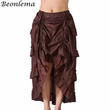 Beonlema винтажная плиссированная юбка миди в стиле стимпанк, Женская Нижняя юбка с оборками, эластичная талия, летняя юбка, Женская юбка в стиле панк, готика