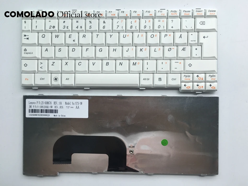 NW норвежская Клавиатура для ноутбука Lenovo Ideapad S12 K23 K26 белая клавиатура макет |
