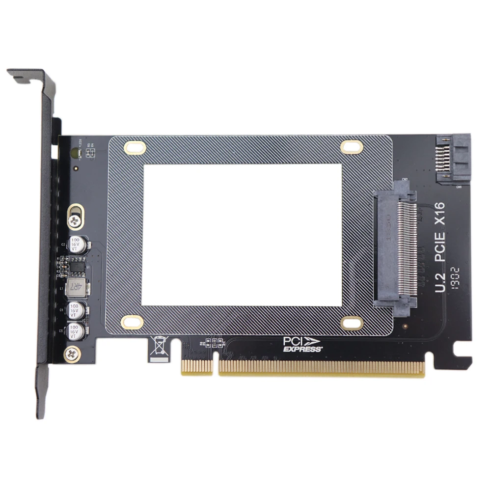 U2 PCIe конвертер 2 в 1 U.2 SFF-8639 или SATA III в PCIE 3,0x16 Gen3 адаптер для 2,5 дюймов U.2 NVMe/SATA SSD