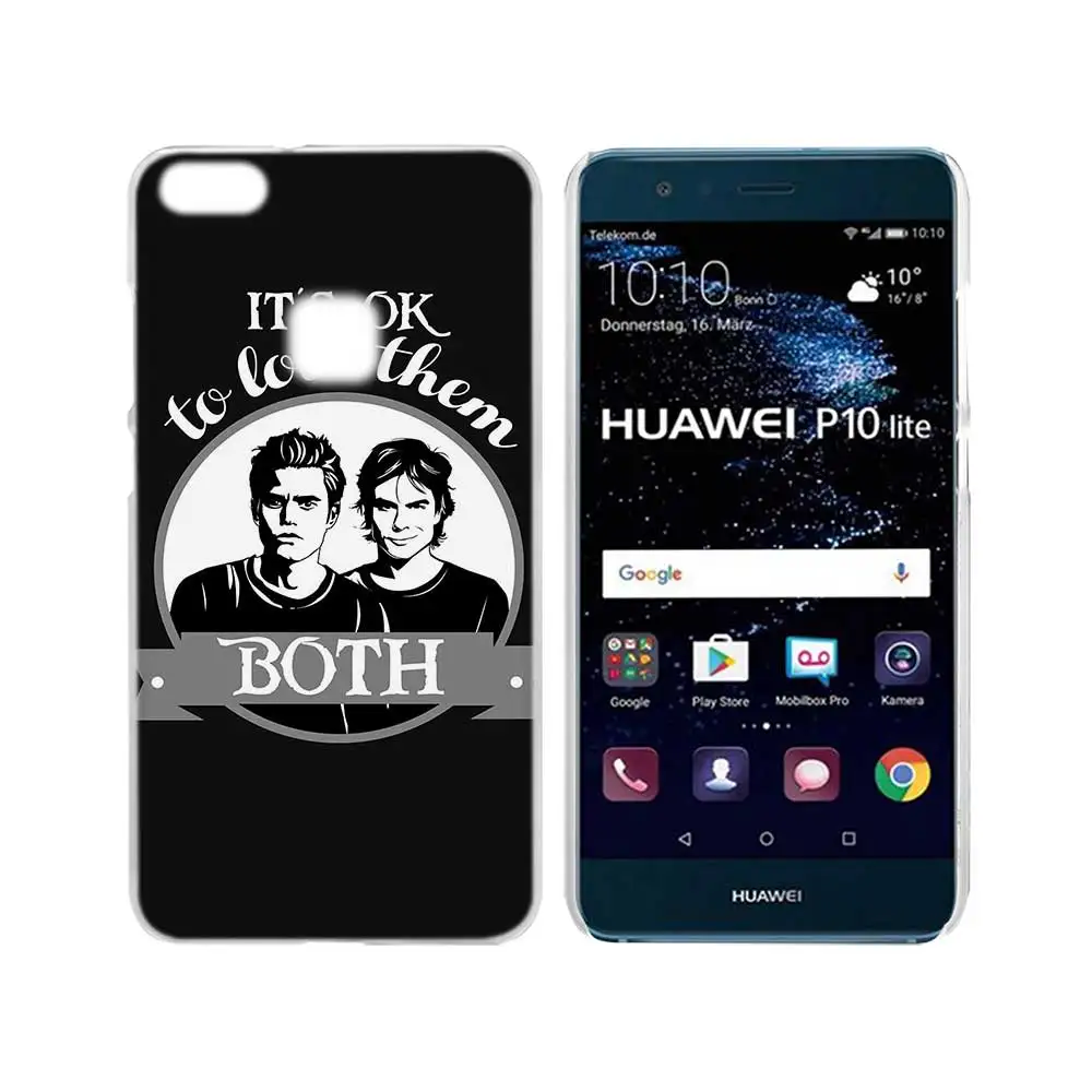 Прозрачный жесткий чехол для телефона SHELI The Vampire diaries для huawei P8 P9 P10 P20 Lite Plus Pro mate 10 Lite