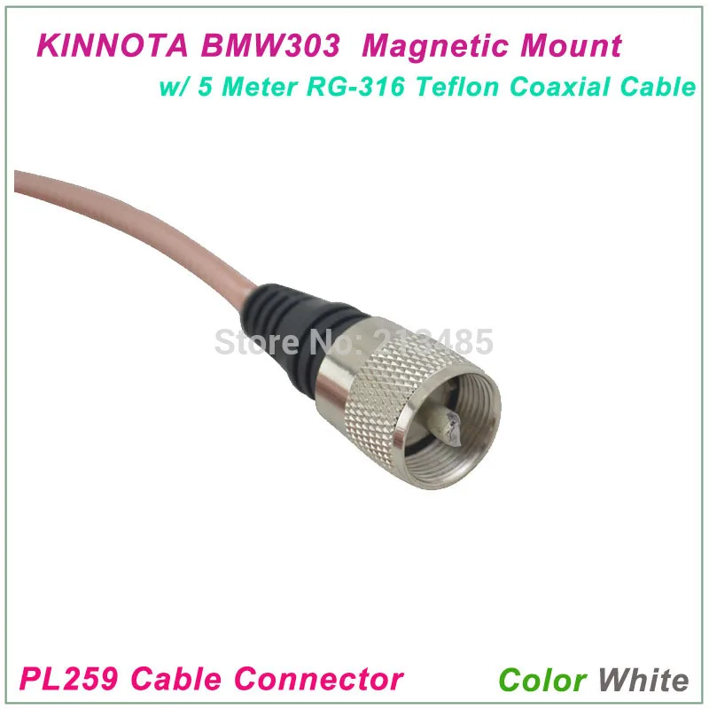 Kinnuota BMW303 Цвет желтый магнитное крепление SO239 с 5 м тефлоновый RG-316 коаксиальный кабель PL259