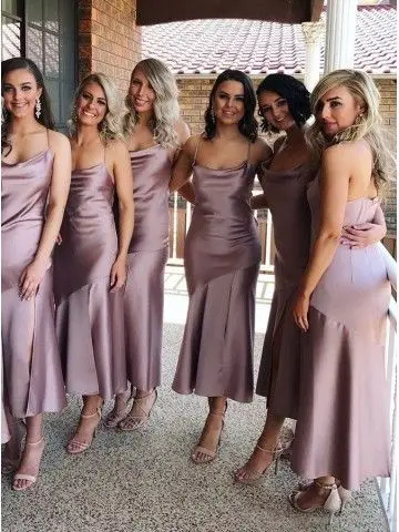 Платье подружки невесты в стиле русалки 2019 спагетти бретели для нижнего белья халат Demoiselle D'honneur Vestido Madrinha платье Свадебная вечеринка