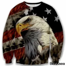 Осень американский флаг толстовки Для мужчин модные 3D Толстовка Пот Homme уличная Орел печати пуловер за Размеры Прямая доставка