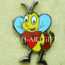 На заказ маленькая Пчелка нагрудные булавки имитация, жесткие, покрытые эмалью kawaii значок