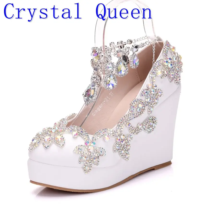 rhinestone wedge shoes