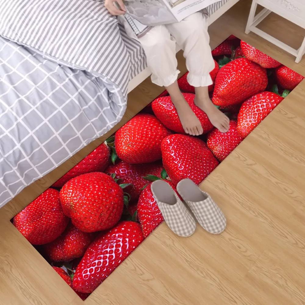 Красный Клубничный Кристальный бархат фруктовый коврик и ковер для детской домашней гостиной туалет для двери в спальню, на кухню коврики для ванной
