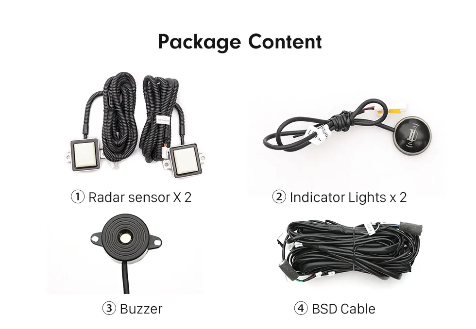 Seicane автомобиля Помощь безопасности Предупреждение зуммер слепое пятно обнаружения системы с 2 радар Датчик Индикатор светильник