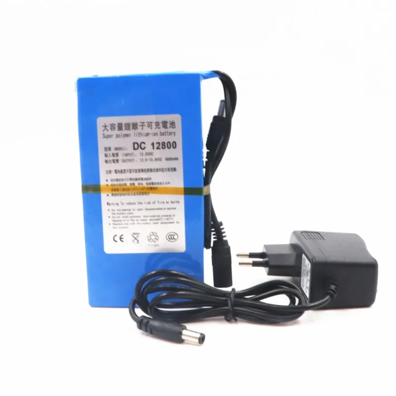 

DC12800 12V large capacity 8000mah multi-purpose rechargeable Lithium-ion Battery 12V 8000mAh With EU/US Plug Charger