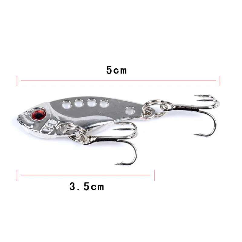 Free Shipping 3.5cm_3.8g/7g/11g Ice Fishing Lure Artificial VIB Hard Bait Bauble Chatterbait ALLWater Wobbler Popper YU020-4