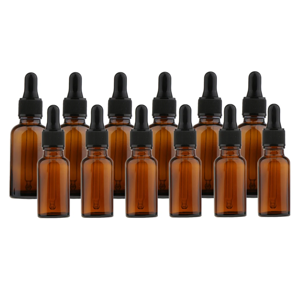 12x Empty Glass Eye Dropper Essential Oil Perfume Pipette Bottles 30ml 20ml Secure & Convenient Packaging
