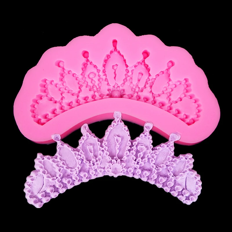 

Free shipping Crown Lace shape Silicone 3D Mold Cookware Dining Bar Non-Stick Cake Decorating fondant mould tools