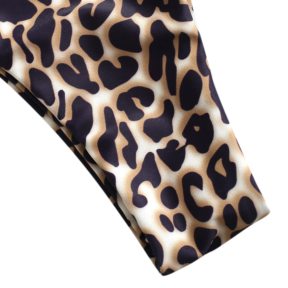 Online ZAFUL Sexy Bikini Kontrast Leopard Bikini Set Gepolsterte Badeanzug Niedrigen Taillierte Bademoden Spaghetti trägern Push Up Badeanzug Biquini