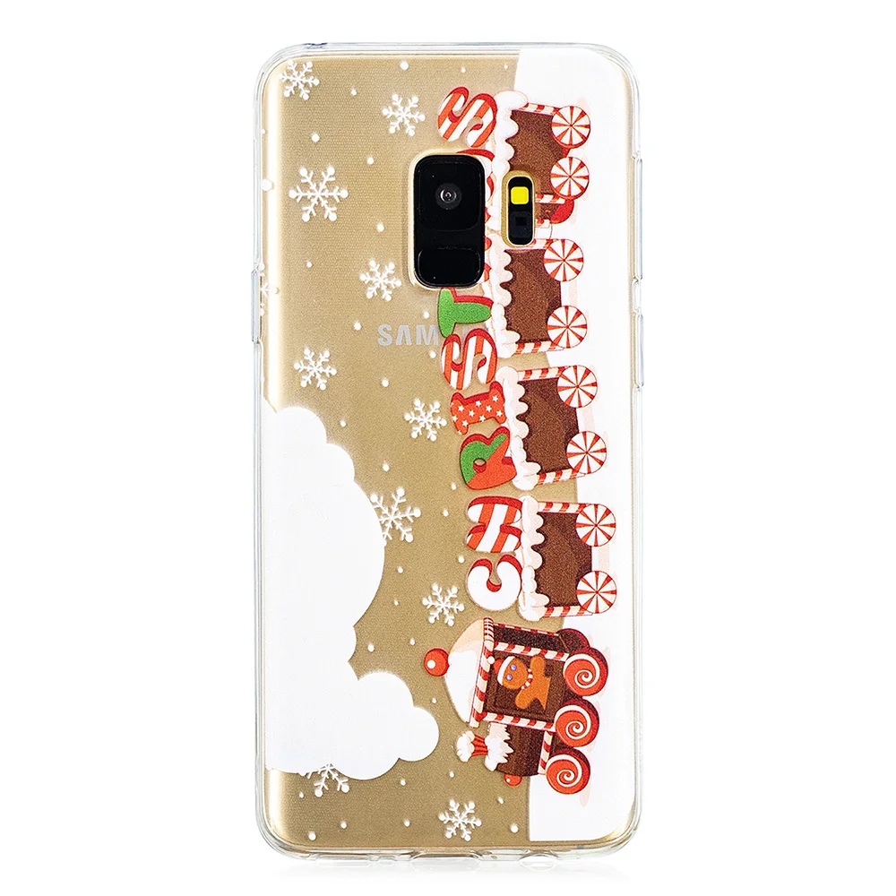 KSAM1002F_1_JONSNOW Phone Case For Samsung Galaxy S9 Cartoon Christmas Painted Clear Soft Cases