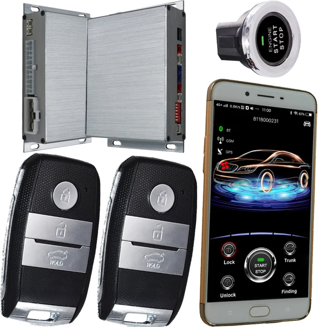 top gsm&gps car keyless entry proximity sensor security alarm system