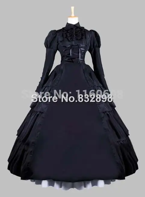 victorian era black dress