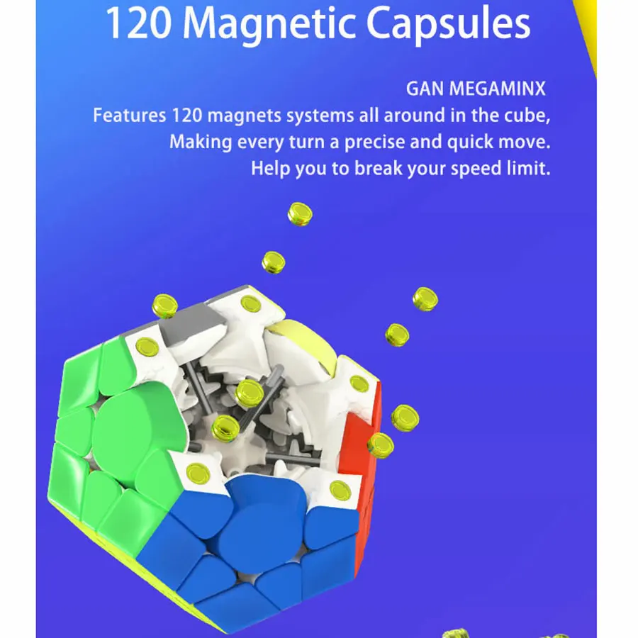 Магический куб-головоломка GAN mega M megaminxeds Магнитный ганкуб 12 граней кубик Додекаэдр Профессиональный мегамин x скоростной куб игрушки