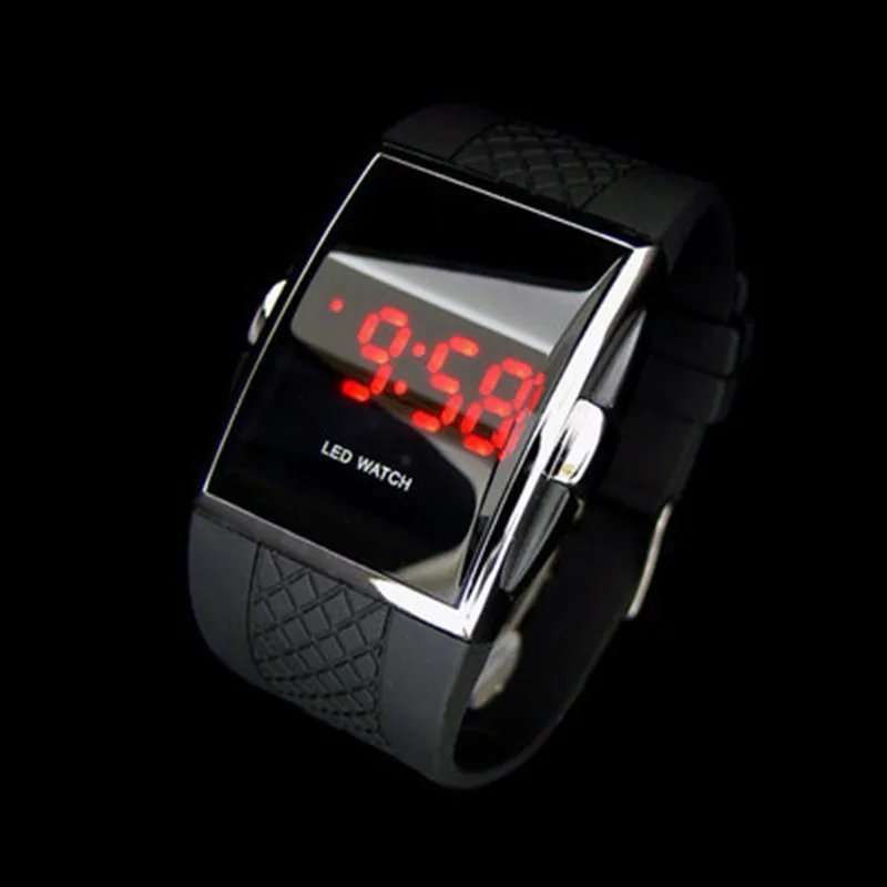Новые прочные черные светодиодный электронные часы мужские модные повседневные креативные спортивные часы мужские и женские светодиодный электронные часы