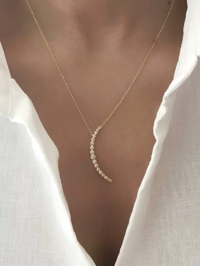 

fashion Korea 925 Sterling Silver Moon Star Necklaces&Pendants Silver Chain Choker Necklaces Jewelry Collar Colar drop Shipping