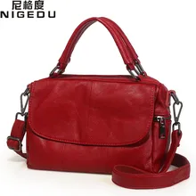 NIGEDU Marca bolsas para mujeres Bolsos de cuero de Vaca pequeña bolsa de cuero Genuino niñas Bolsos Crossbody del bolso negro para Las Mujeres Totes